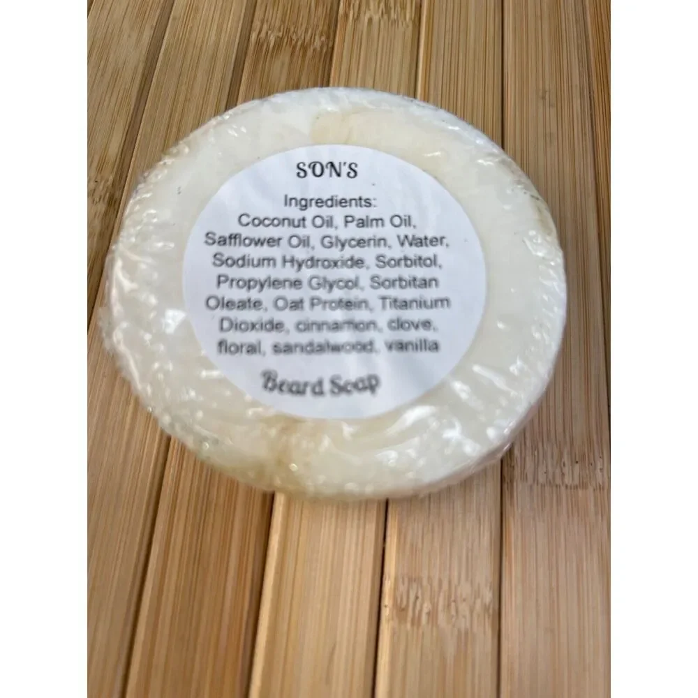 New Son's Beard Soap Mens Grooming Sandwood Vanilla Coconut Fathers Day Gift
